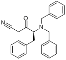 4-S-N,N-二苄基氨基-3-氧代-5-苯基戊腈分子式结构图