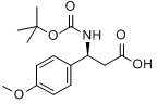 (S)-Boc-4-甲氧基-beta-苯丙氨酸;(S)-3-叔丁氧羰基氨基-3-(4-甲氧基苯基)丙酸分子式结构图