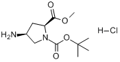 (2S,4S)-1-叔丁基2-甲基4-氨基吡咯烷-1,2-二甲酸酯盐酸盐分子式结构图