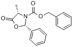 (2S,4S)-3-苄氧羰基-4-甲基-2-苯基-1,3-恶唑啉-5-酮;(2S,4S)-4-甲基-5-氧代-2-苯基-1,3-恶唑啉-3-甲酸苄酯分子式结构图