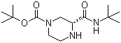 (R)-4-Boc-哌嗪-2-羧酸叔丁基酰胺;(R)-(-)-2-(叔丁基甲酰胺基)-4-叔丁氧羰基哌嗪分子式结构图