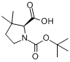 (S)-N-Boc-3,3-二甲基吡咯烷-2-甲酸;(S)-N-叔丁氧羰基-3,3-二甲基吡咯烷-2-甲酸分子式结构图