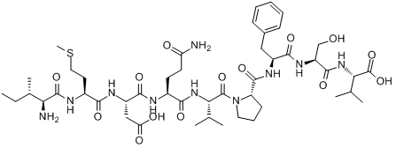 地索莫泰;L-异亮氨酰-L-蛋氨酰-L-alpha-天冬氨酰-L-谷氨酰胺酰-L-缬氨酰-L-脯氨酰-L-苯丙氨酰-L-丝氨酰-L-?分子式结构图