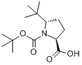 (2S,5S)-N-Boc-5-叔丁基吡咯烷-2-甲酸;(2S,5S)-N-叔丁氧羰基-5-叔丁基吡咯烷-2-甲酸分子式结构图