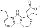 依托度酸甲酯;2-(1,8-二乙基-4,9-二氢-3H-吡喃并[3,4-b]吲哚-1-基)乙酸甲酯分子式结构图