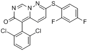 5-(2,6-二氯苯基)-2-((2,4-二氟苯基)硫基)-6H-嘧啶并[1,6-b]哒嗪-6-酮分子式结构图