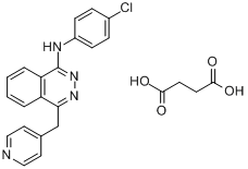 琥珀酸瓦他拉尼;N-(4-氯苯基)-4-(4-吡啶甲基)-1-酞嗪胺琥珀酸盐分子式结构图