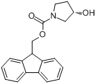 (S)-1-FMOC-3-吡咯烷醇;(S)-1-芴甲氧羰酰基-3-吡咯烷醇;(S)-3-羟基吡咯烷-1-甲酸芴甲酯分子式结构图