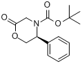 (5S)-N-(叔丁氧羰基)-3,4,5,6-四氢-5-苯基-4(H)-1,4-恶嗪-2-酮分子式结构图