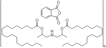 HybrnePS2550;1,1'-亚氨二(2-丙醇)双硬脂酸酯与1,3-异苯并呋喃二酮的聚合物分子式结构图