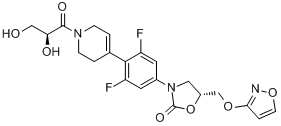 泼斯唑来;(5R)-3-[4-[1-[(2S)-2,3-二羟基-1-氧代丙基]-1,2,3,6-四氢-4-吡啶基]-3,5-二氟苯基]-5-[(3-异恶唑分子式结构图