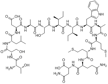 地司特泰;L-苏氨酰-L-丝氨酰-L-亮氨酰-L-alpha-天冬氨酰-L-丙氨酰-L-丝氨酰-L-异亮氨酰-L-异亮氨酰-L-色氨?分子式结构图