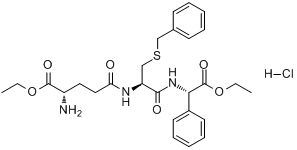 Ezatiostat盐酸盐;L-gamma-谷氨酰基-S-苄基-L-半胱氨酰基-2-苯基甘氨酸二乙酯盐酸盐分子式结构图