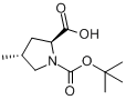 (2S,4R)-N-Boc-4-甲基吡咯烷-2-甲酸;(2S,4R)-N-叔丁氧羰基-4-甲基吡咯烷-2-甲酸分子式结构图