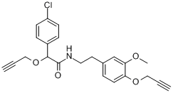 双炔酰菌胺;(RS)-N-2-(4-氯苯基)-N-[2-(3-甲氧基-4-丙炔-2-基氧基苯基)乙基]-2-丙炔-2-基氧基乙酰胺分子式结构图