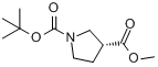 (R)-1-Boc-3-羧基吡咯烷甲酯;(R)-1-叔丁氧羰基-3-羧基吡咯烷甲酯分子式结构图