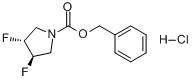 (3R,4R)-N-Cbz-3,4-二氟吡咯烷盐酸盐;(3R,4R)-3,4-二氟-1-吡咯烷甲酸苄酯盐酸盐分子式结构图