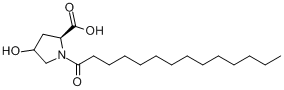 N-十四碳酰基-4-羟基-L-脯氨酸;N-肉豆蔻酰基-4-羟基-L-脯氨酸分子式结构图