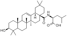 N-[(3beta)-3-羟基-28-氧代齐墩果-12-烯-28-基]-L-亮氨酸分子式结构图