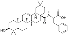 N-[(3beta)-3-羟基-28-氧代齐墩果-12-烯-28-基]-L-苯丙氨酸分子式结构图