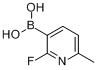 2-氟-6-甲基吡啶-3-硼酸分子式结构图