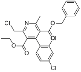 2-氯甲基-4-(2,4-二氯苯基)-6-甲基吡啶-3,5-二羧酸5-苄基3-乙基酯分子式结构图