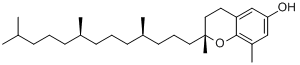 3,4-二氢-2,8-二甲基-2-(4,8,12-三甲基十三烷基)取代1-苯并吡喃-6-醇分子式结构图