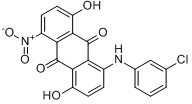 1-(3-氯苯基氨基)-4,8-二羟基-5-硝基-9,10-蒽二酮分子式结构图