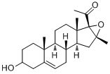 16α,17α-环氧-3β-羟基-16β-甲基孕甾-5-烯-20-酮;16α,17α-环氧-16β分子式结构图