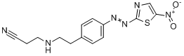 3-[4-[(5-硝基-2-噻唑)偶氮](2-苯乙基)氨基]丙腈分子式结构图