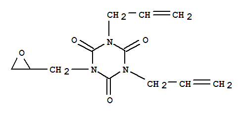 1-环氧乙烷基甲基-3,5-二-2-丙烯基-1,3,5-三嗪-2,4,6(1H,3H,5H)-三酮分子式结构图