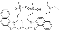 1-(3-磺丙基)-2-[2-[[1-(3-磺丙基)萘[1,2-D]噻唑-2(1H)亚基]甲基]-1-丁烯基]萘(1,2-D)噻唑鎓内盐与N,N-二乙分子式结构图