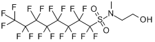 1,1,2,2,3,3,4,4,5,5,6,6,7,7,8,8,8-十七氟-N-(2-羟乙基)-N-甲基-1-辛基磺酰胺分子式结构图