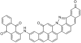 3-[(9,10-二氢-9,10-二氧-1-蒽基)氨基]-蒽并[2,1,9-MNA]苯[6,7]吲唑[2,3,4-FGH]吖啶-5,10-二酮分子式结构图