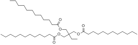 2-乙基-2[[(癸酰基)氧]甲基]-1,3-丙二基十二烷酸二酯分子式结构图