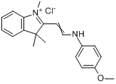 2-[2-[(4-甲氧基苯基)氨基]乙烯基]-1,3,3-三甲基-3H-吲哚翁氯化物分子式结构图