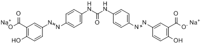 3,3'-[羰基双(亚氨基-4,1-亚苯基偶氮)]双(6-羟基苯甲酸)二钠盐分子式结构图