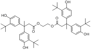 3-(1,1-二甲基乙基)-β-[3-(1,1-二甲基乙基)-4-羟苯基]-4-羟基-β-甲基苯甲酸-1,2-亚乙基酯分子式结构图