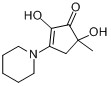 2,5-二羟基-5-甲基-3-(1-哌啶基)-2-环戊烯酮分子式结构图