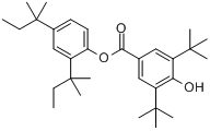 3,5-双(1,1-二甲基乙基)-4-羟基苯甲酸-2,4-双(1,1-二甲基丙基)苯酯分子式结构图