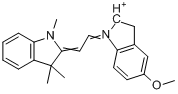 2-[2-(2,3-二氢-5-甲氧基-2,3,3-三甲基-1H-吲哚-1-基)乙烯基]-1,3,3-三甲基-3H-吲哚翁氯化物分子式结构图