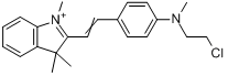 2-[2-[4-[(2-氯乙基)甲氨基]苯]乙烯基]-1,3,3-三甲基-3H-吲哚翁分子式结构图