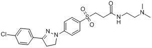3-[[4-[3-(4-氯苯基)-4,5-二氢-1H-吡唑-1-基]苯基]磺酰]-N-[2-(二甲氨基)乙基]丙酰胺分子式结构图