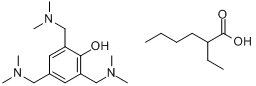 2-乙基己酸与2,4,8-三[(二甲氨基)甲基]苯酚的化合物分子式结构图