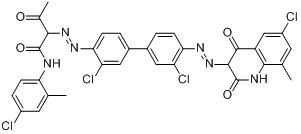 2,2'-[(3,3'-二氯-1,1'-联苯-4,4'-二基)二偶氮]双[N-(4-氯-2-甲基苯基)-3-氧代]丁酰胺分子式结构图