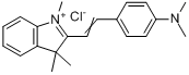 2-[2-[4-(二甲氨基)苯基]乙烯基]-1,3,3-三甲基-3H-吲哚翁氯化物分子式结构图
