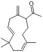 1-(6,6,9-三甲基-2-亚甲基-4,8-环十一烷二烯-1-基乙酮分子式结构图