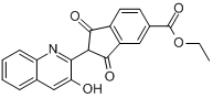 2,3-二氢-2-(3-羟基-2-喹啉)-1,3-二氧代-1H-茚-5-羧酸乙醚分子式结构图