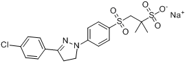 1-[[4-[3-(4-氯苯基)-4,5-二氢代-1H-吡唑-1-基]苯基]磺酰基]-2-甲基丙烷基-2-磺酸钠分子式结构图