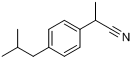 2-(4-异丁基苯基)丙腈;α-甲基-4-(2-甲基丙基)苯乙腈分子式结构图